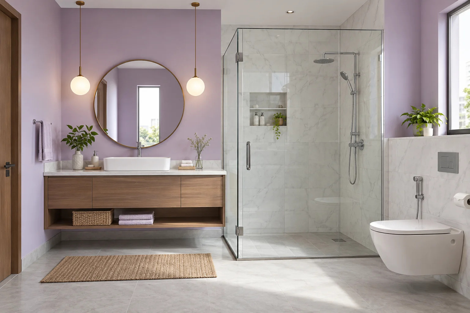 Lilac, white & pale gray